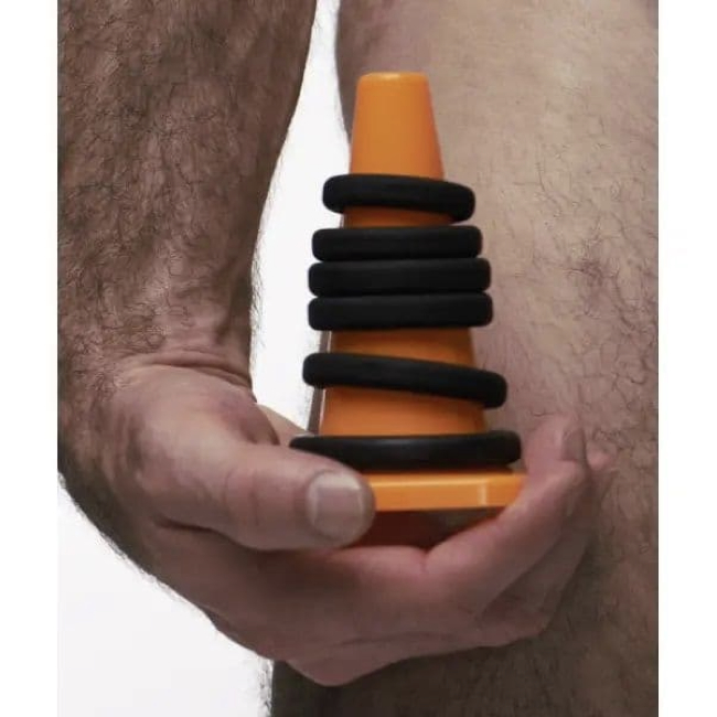 Perfect Fit PLAY ZONE Kit : 9 Cock Rings & Storage Cone | Silicone